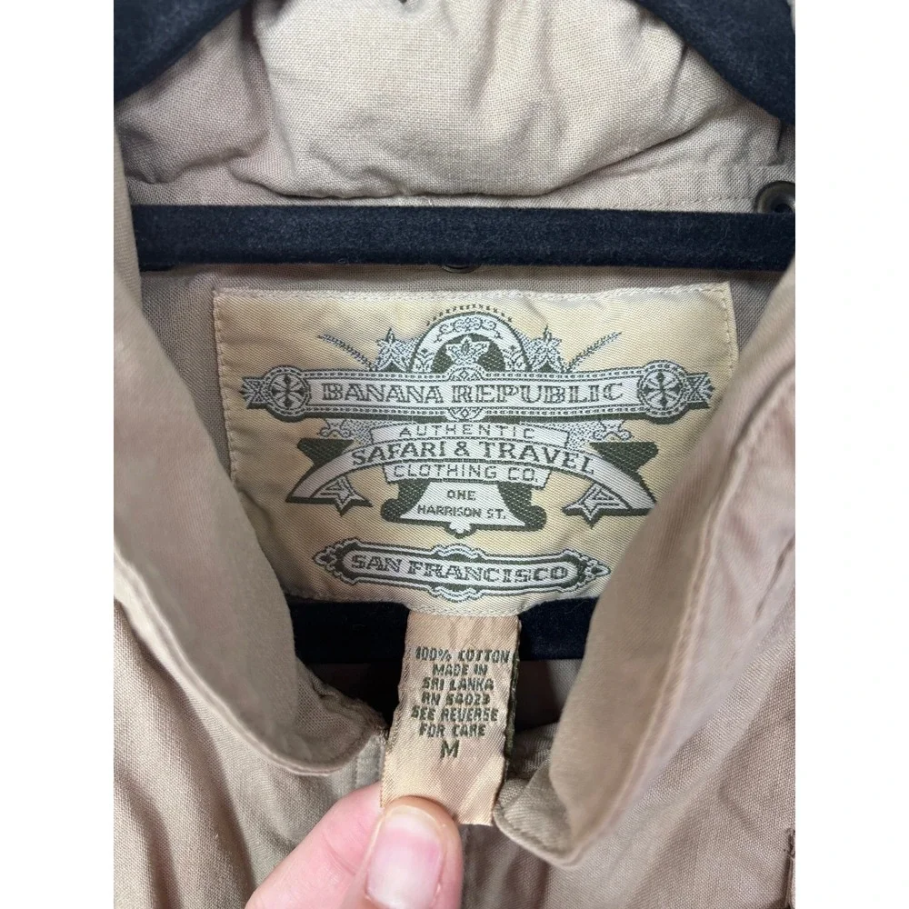 Vintage Banana Republic Safari Travel Vest Mens Medium‎ Khaki Fishing Cargo